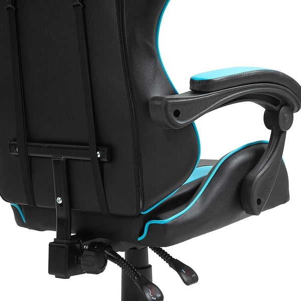 mcc direct Swivel Faux Leather Office Chair Racing Sports Gaming Tilt Computer Desk Chair with Headrest & Lumbar Cushion A