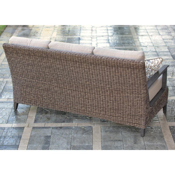 Agio Brentwood 4 Piece Woven Deep Seating Fire Set + Cover