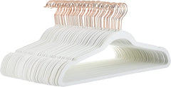 Amazon Basics Slim Velvet Non-Slip Suit Hangers - 30-Pack, Black/Silver