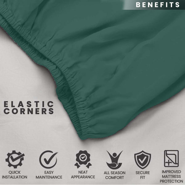 1pc 25cm Extra Deep Fitted Sheet – Solid Color Hotel-Quality Bedsheet, Ultra-Soft & Brushed Microfiber Bedding Sheet, Machine Washable, Single, Double, King, & Super King Sizes Available