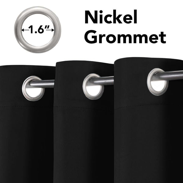 2pcs Full Blackout Curtains, 100% Polyester Fabric, Privacy Protected, Sound proof, Energy saving Grommet Top Curtains for Bedrooms, Living Room, Home Decor & Room Decor