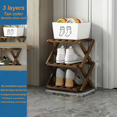 1pc Free Installation Retractable Shoe Rack, Foldable 3-9 Layer Shoe Rack, Small Narrow Doorway Home, Multi-layer Simple Shoe Cabinet