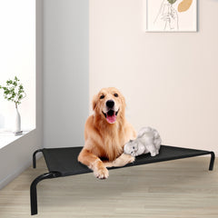 Metal Frame Elevated Dog Bed Portable Raised Pet Cot with Washable Mesh No-Slip Rubber Feet for Indoor & Outdoor Use, Small/Medium/Large to choose