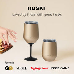 Huski Wine Tumbler 2.0 | New | Award-Winning Design with Detachable Stem | Premium Stainless Steel Wine Glass with Lid | Triple Insulated Tumbler | 355Ml Capacity | Great Gift (Powder Pink)