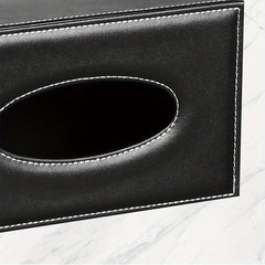 Multi-Functional Faux Leather Tissue & Storage Box with 4 Compartments, Includes Remote Control & Household Napkin Storage, Wipe-Clean in Seconds, Ideal for Living Room, Study & Café Countertops, Perfect for Home Supplies, Back to School & Festive Decorat