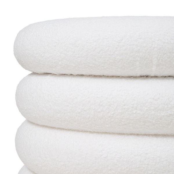 Space-Saving White Teddy Velvet Storage Ottoman - Multi-Use Storage Stool Vanity Stool Bed End Stool, Valentine'S Day Easter Multi-Use for Living Room Makeup Room Bedroom