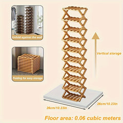 1pc Free Installation Retractable Shoe Rack, Foldable 3-9 Layer Shoe Rack, Small Narrow Doorway Home, Multi-layer Simple Shoe Cabinet