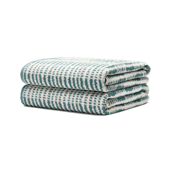 Loftex Loft Stripe Bath Towel in Green, 76 X 147 Cm