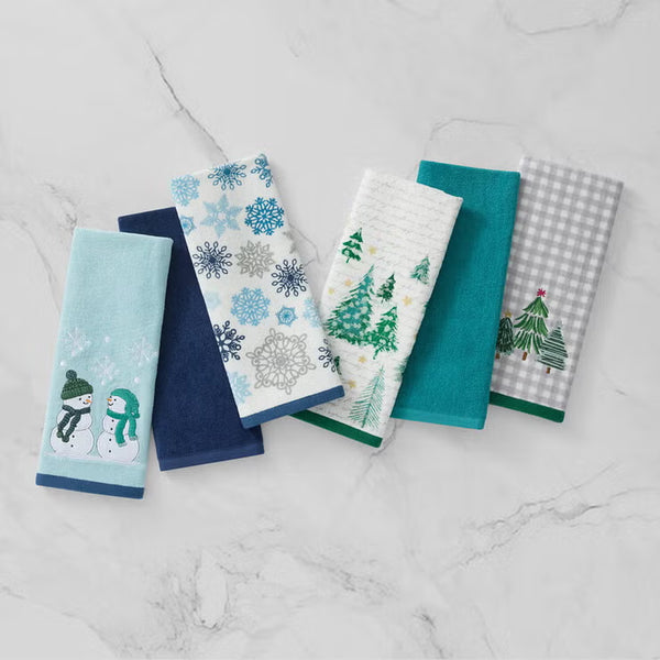 Lenox Holiday Kitchen Towels 6 Pack, in 3 Designs