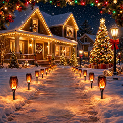 6/8/12pcs Solar Torch Lights Outdoor, Light with Vivid Dancing Flickering Flames for Landscape Garden Pathway, Auto On/Off, for Christmas Decor, Ideal for Christmas Gift