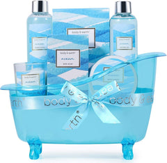 BODY & EARTH- 8 Pcs Lavender Gift Sets for Women, Includes Shower Gel, Bubble Bath, Spa Sets for Women Gifts, Birthday Gifts for Her, Valentines Gifts for Her