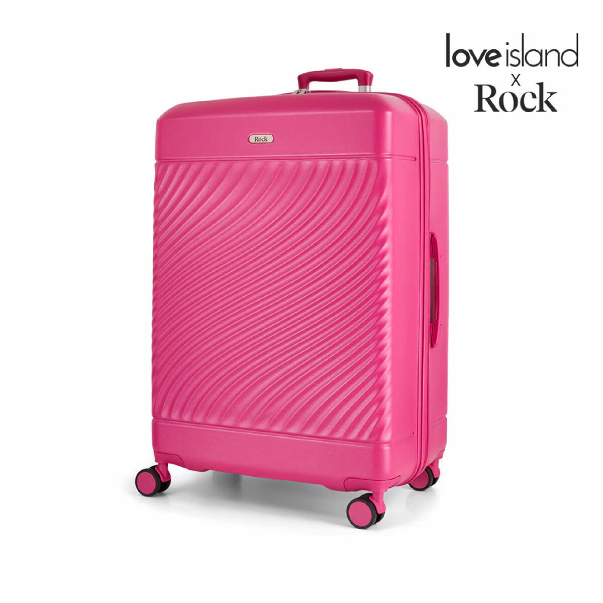 Rock Love Island Hardside Large Suitcase in White + Orange