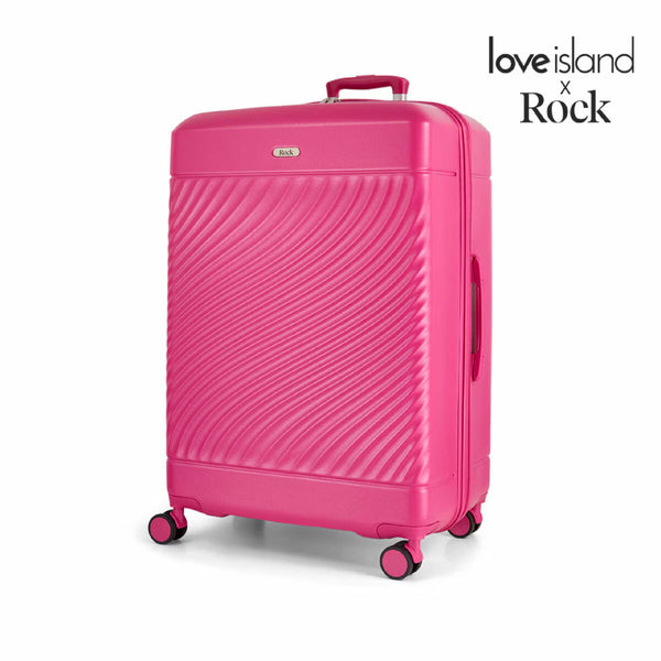Rock Love Island Hardside Large Suitcase in White + Orange