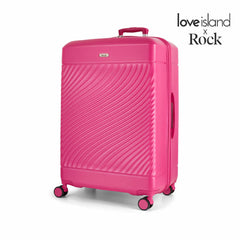Rock Love Island Hardside Large Suitcase in White + Orange