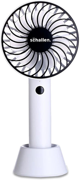 Schallen Black Small Hand Held Travel Fan Mini Portable Handheld Fan USB Rechargeable Battery Powered Electric Travel Cooling Fan Lightweight Personal Pocket Fan with 3 Speed Settings Quiet Operation 1200mAh Long Battery Life Summer Cooling Fan for Home O
