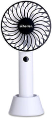 Schallen Black Small Hand Held Travel Fan Mini Portable Handheld Fan USB Rechargeable Battery Powered Electric Travel Cooling Fan Lightweight Personal Pocket Fan with 3 Speed Settings Quiet Operation 1200mAh Long Battery Life Summer Cooling Fan for Home O