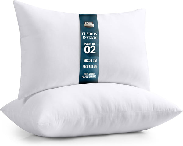 Utopia Bedding Cushion Inner Pads (Pack of 2), 45 X 45 Cm (18 X 18 Inches) Cushion Stuffer Inserts, Hollowfibre Pillows (White)