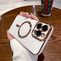 For Magsafe Luxury Magnetic Cases For iPhone 11 12 13 14 15 Pro Max 15 Plus Wireless Charge Case Plating Cover Phone Accessories