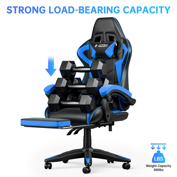 GartistGo Gaming Chair With footrest,Computer Chairs with Lumbar Cushion + Headrest, Height-Adjustable Office Chair for Adults, Girls, Boys