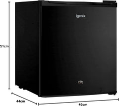 Igenix IG3751BL Table Top Mini Freezer with 33 Litre Capacity, 1 Wire Shelf, Reversible and Lockable Door, Black