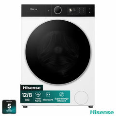 Hisense Kitchenfit 5I Series WD5I1245BWRH 12Kg / 8Kg Washer Dryer, a Rated in White