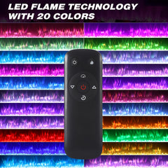 2-Stage Heater with Large Ventilation Holes | 2 Control Modes, 20 Mixed Flames, 5 Brightness Levels, Overheat Protection, 5-Level Flame Adjustment, Timer Function, Square Shape, 220V-240V, British Specification Plug, Brand: Oyajia