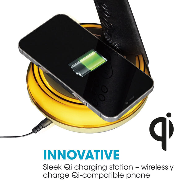 Ottlite Wireless Charging Black LED Table Lamp