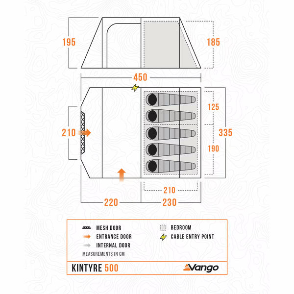 Vango Kintyre 500 Tunnel Tent, 5 Person