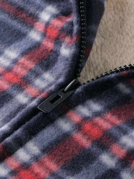 Jacket for Men Heavyweight Fleece Hoodies Thick Sherpa Lined Flannel Plaid Shirt Jacket