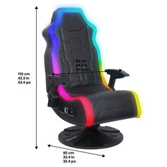 X Rocker Aurora 2.1 Wireless RGB Gaming Chair with LED Lights