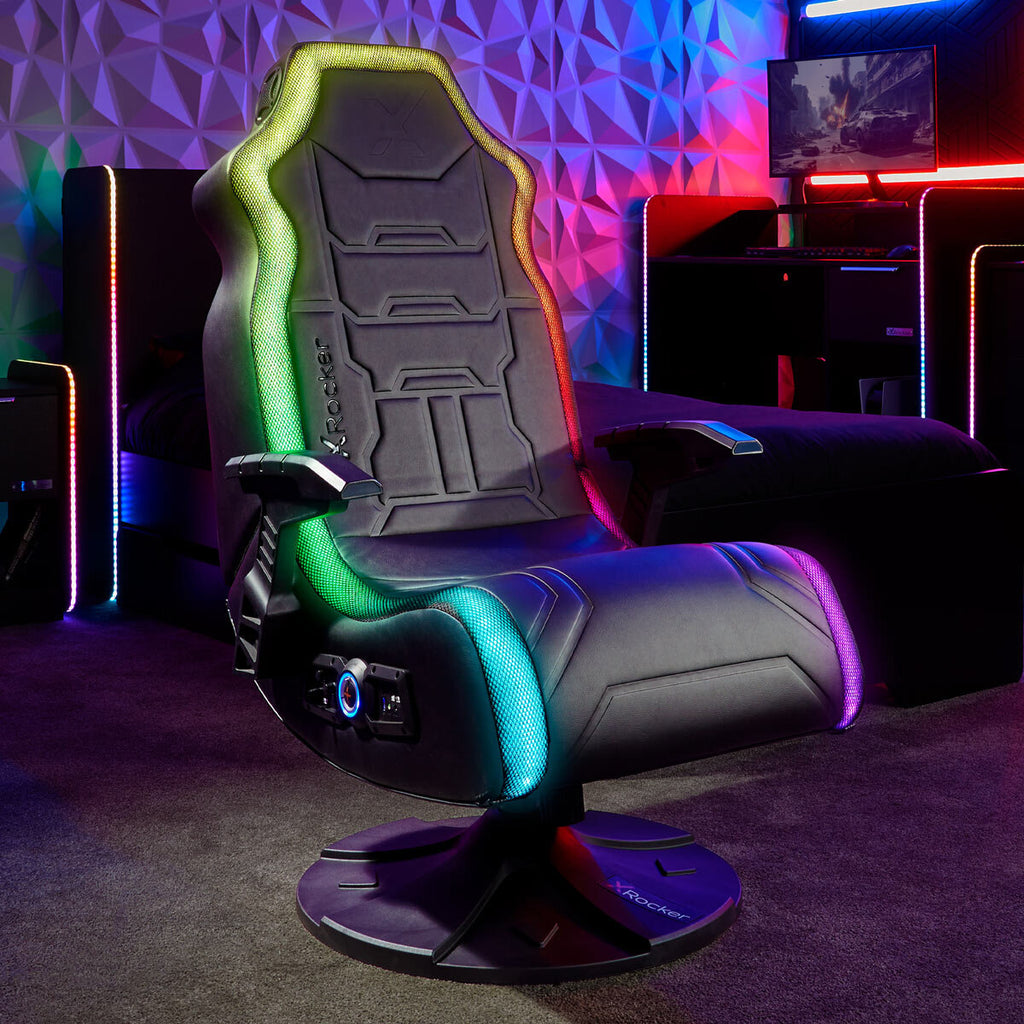 X Rocker Aurora 2.1 Wireless RGB Gaming Chair with LED Lights