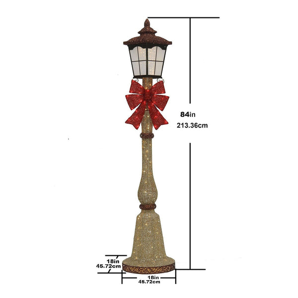 7ft (2.1m) Single Lantern Head Lampost with 150 LED Lights