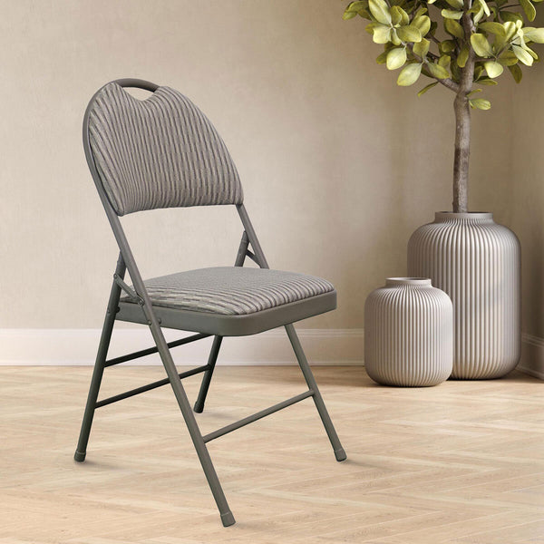 L'Image High Back Steel Padded Fabric Folding Chair