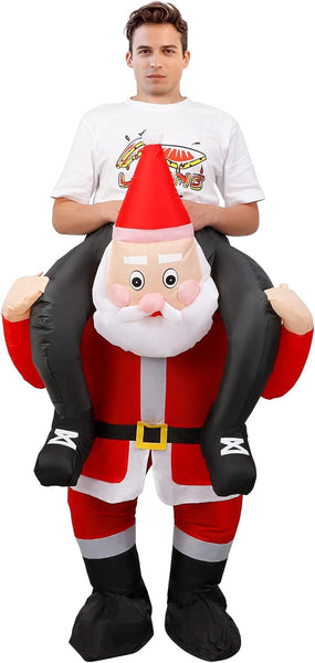 Christmas Inflatable Santa Claus Costume Xmas Santa Cosplay Elk Reindeer Suit Christmas Carnival Halloween Party Costume Prop for Adult