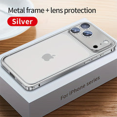 Phone Case - Metal Frame Bumper with Metal Lens Cover Elastic Strap Detachable Phone Case for Apple Iphone 17 Pro Max Durable Protective Cover