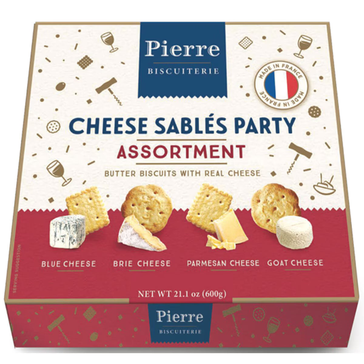 Pierre Biscuiterie Cheese Sables Party Assortment, 600G