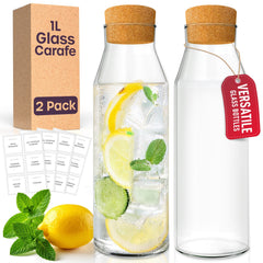 1L Water Fridge Jug Carafe - Glass 1000Ml Carafe