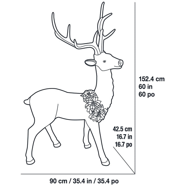 5ft (152cm) Christmas Resin Deer