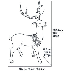 5ft (152cm) Christmas Resin Deer