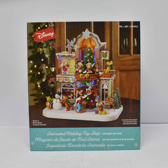 1.25ft (38cm) Disney Animated Holiday Toy Shop with Lights and Music