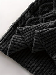 2025 Winter American Stand-Up Collar Half-Zip Knit Aran Sweater Mr. Pony Knitwear Pullover Card