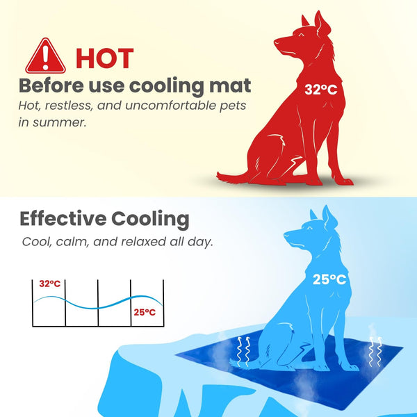 Lizzy Medium Pet Cooling Mat 40cm x 50cm | Self-Cooling Gel Mat for Dogs up to 30kg | No Water, Electricity or Refrigeration Needed | Wipe-Clean, Portable Pad for Summer Comfort