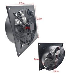 1pc 200mm Kitchen Exhaust Fan 780m³/h Stainless Steel Ventilation Fan with Low Noise Extractor with Backdraft Damper for Home Bathroom Garage, Black
