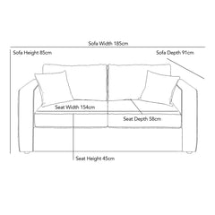 Oxford Beige Fabric Sofa Bed