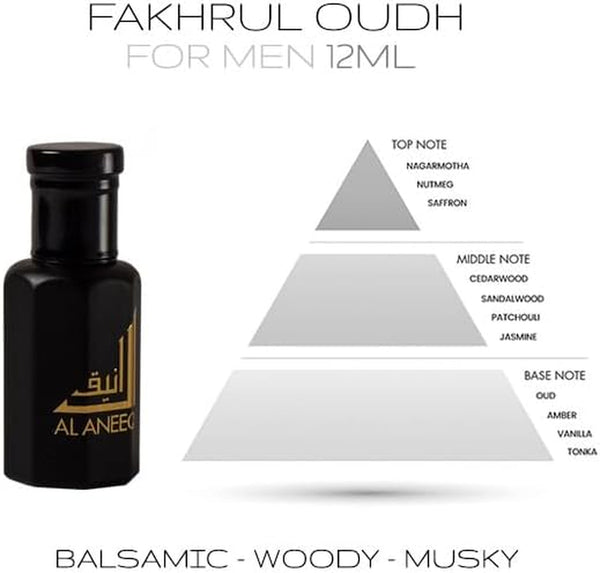 Al Aneeq Luxury Mens Perfume Oil Gift Set, 4 X 12Ml Fine Fragrance for Men