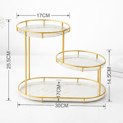 Large 3-Tier Bathroom Organizer with Metal Frame - Perfect for Cosmetics, Perfumes, Skincare & Toothbrushes - Durable Cast Iron, Washable UV Panel