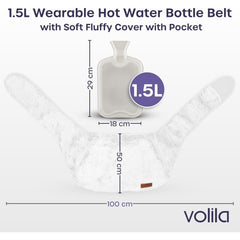 Wearable Hot Water Bottle Belt 1.5L – Wrap Around Hot Water Bottle for Period Pain Relief, Back Pain & Cramps – Adjustable & Washable