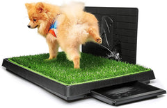 Hompet Dog Toilet Indoor Puppy Training Pad, Dog Potty Pet Training Grass Mat, Removable Waste Tray for Easier Clean Up, Non-Toxic Artificial Turf, (76×51 Cm)