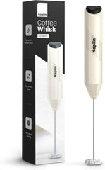 Keplin Handheld Milk Frother - Stainless Steel Electric Whisk - Portable Battery-Operated Coffee Frother for Lattes, Matcha, Protein Shakes - Ergonomic, Compact, Easy to Clean (Black)