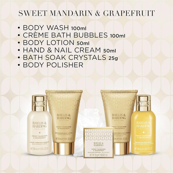 Baylis & Harding Sweet Mandarin & Grapefruit Luxury Pamper Present Gift Set (Pack of 1) - Vegan Friendly